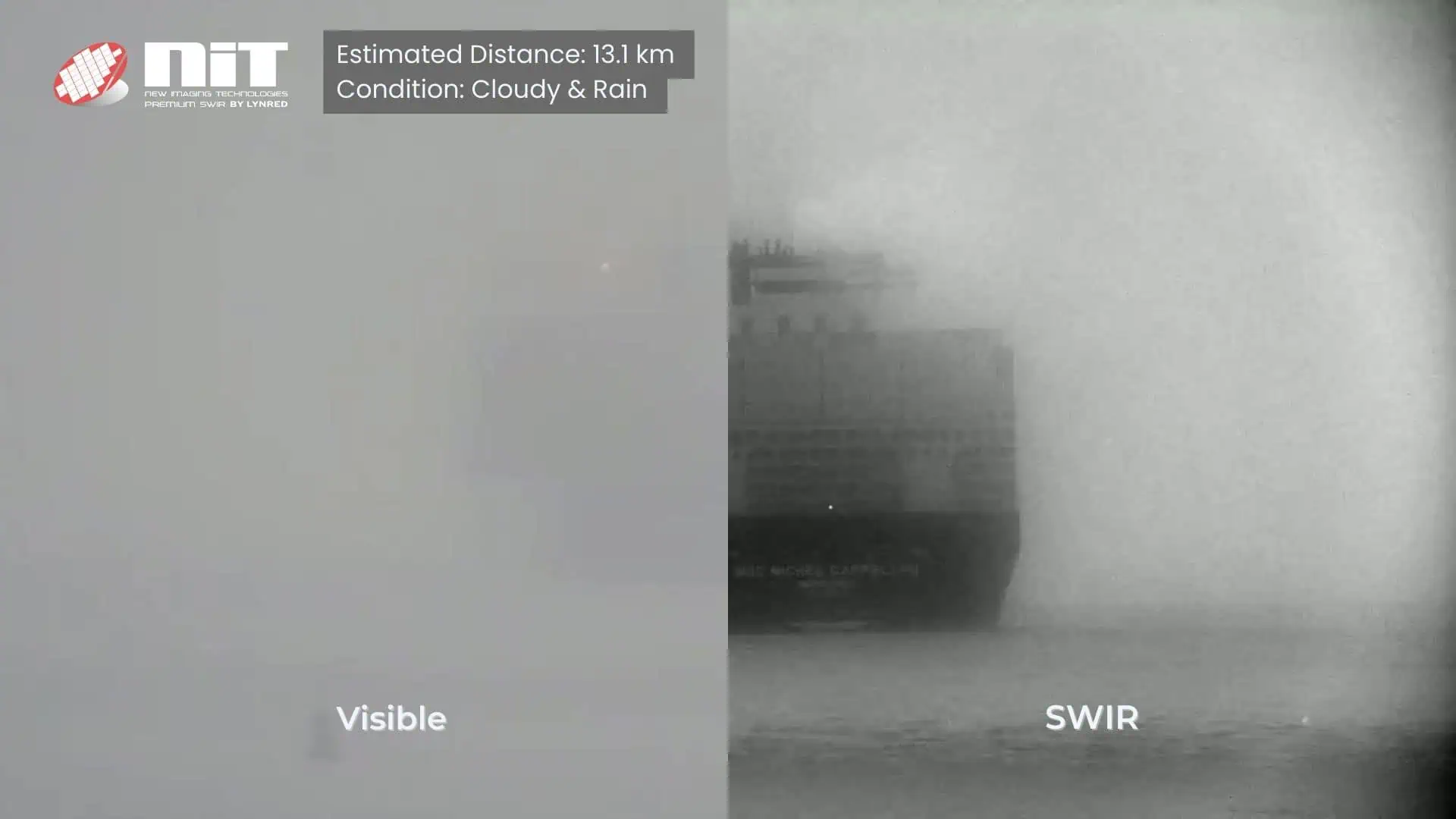 SWIR Long-range Imaging. Cloudy & Rain condition test 1