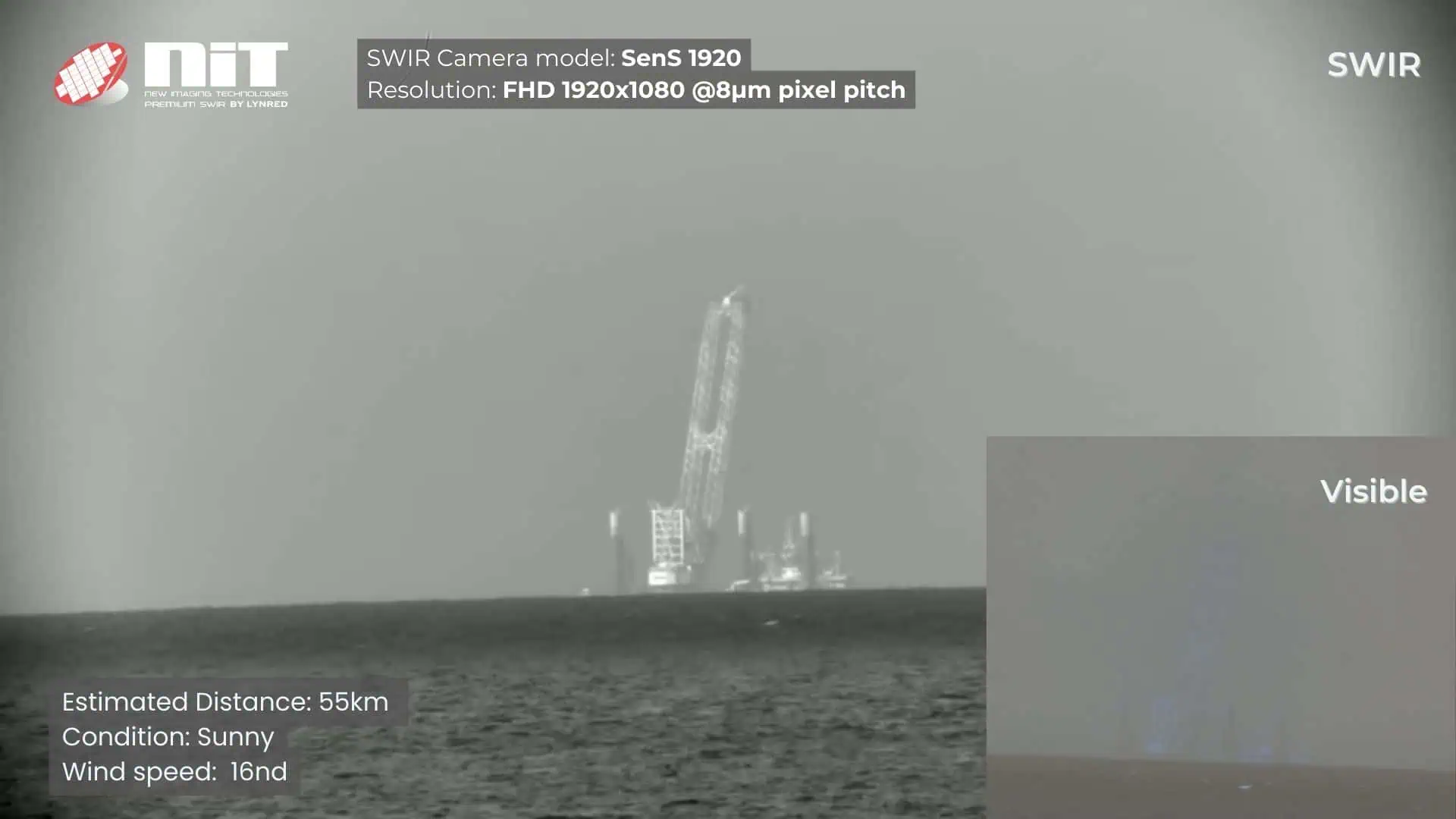 SWIR Long-range Imaging. Sunny condition distance 55km
