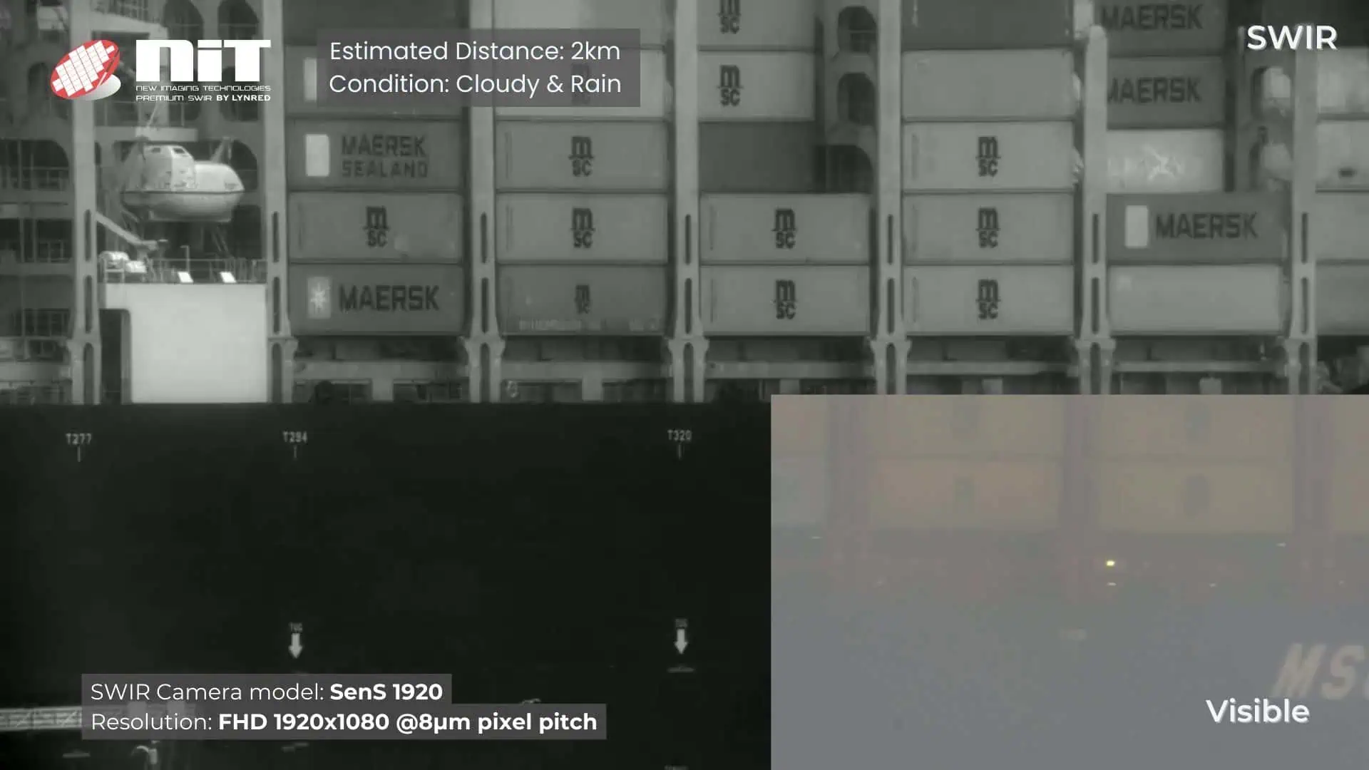 SWIR Long-range Imaging. Cloudy & Rain condition test 1