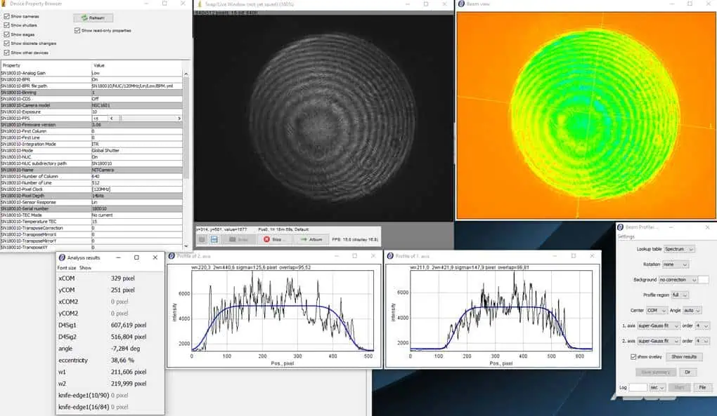 Laser beam profiling Laser beam profiling by NIT SWIR camera